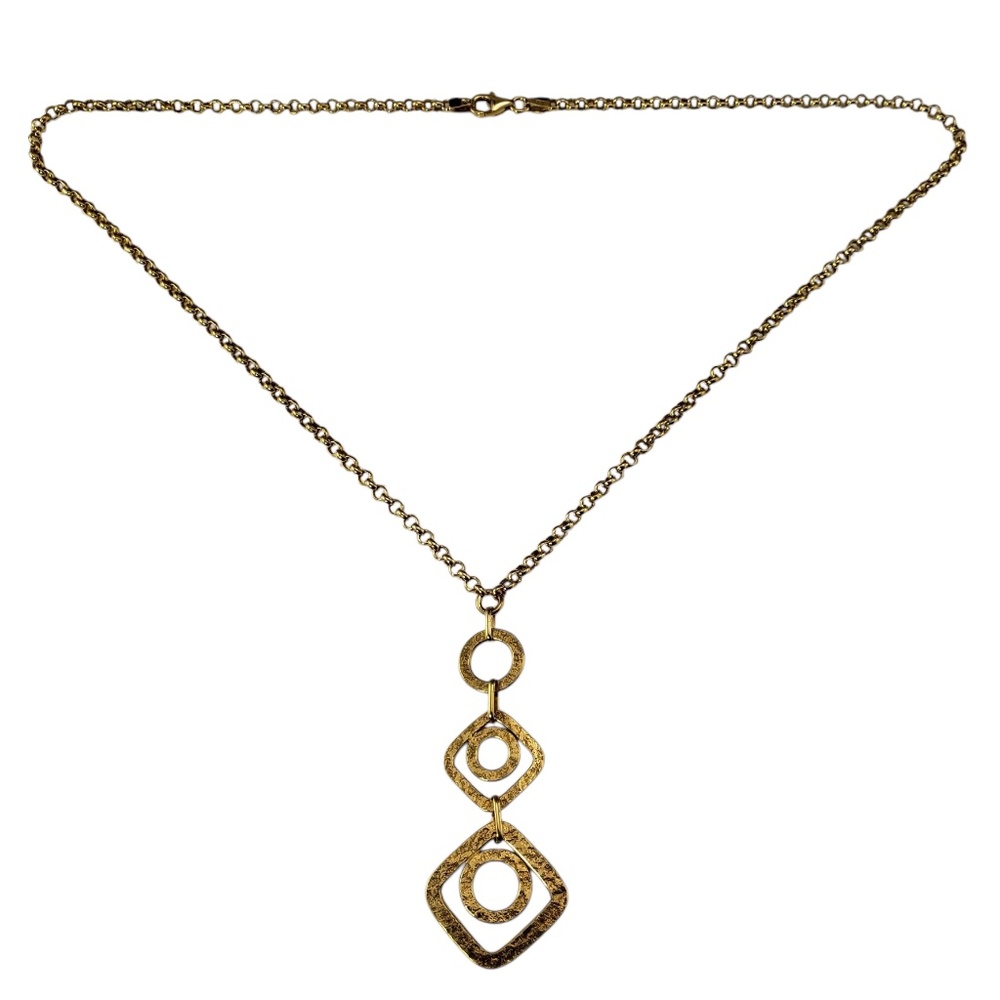 14 Karat Yellow Gold Geometric Pendant Necklace #21575